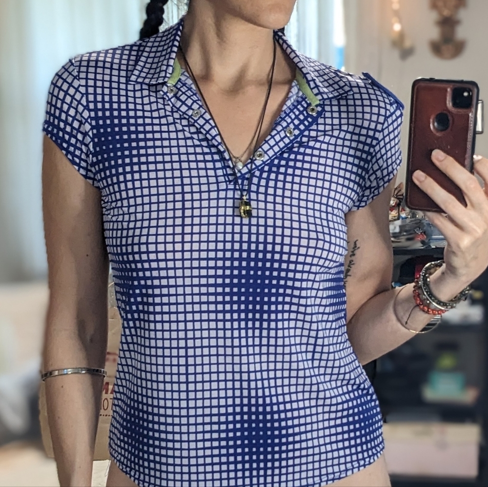 Jamie Sadock retro vintage women's athletic fashion golf shirt size small